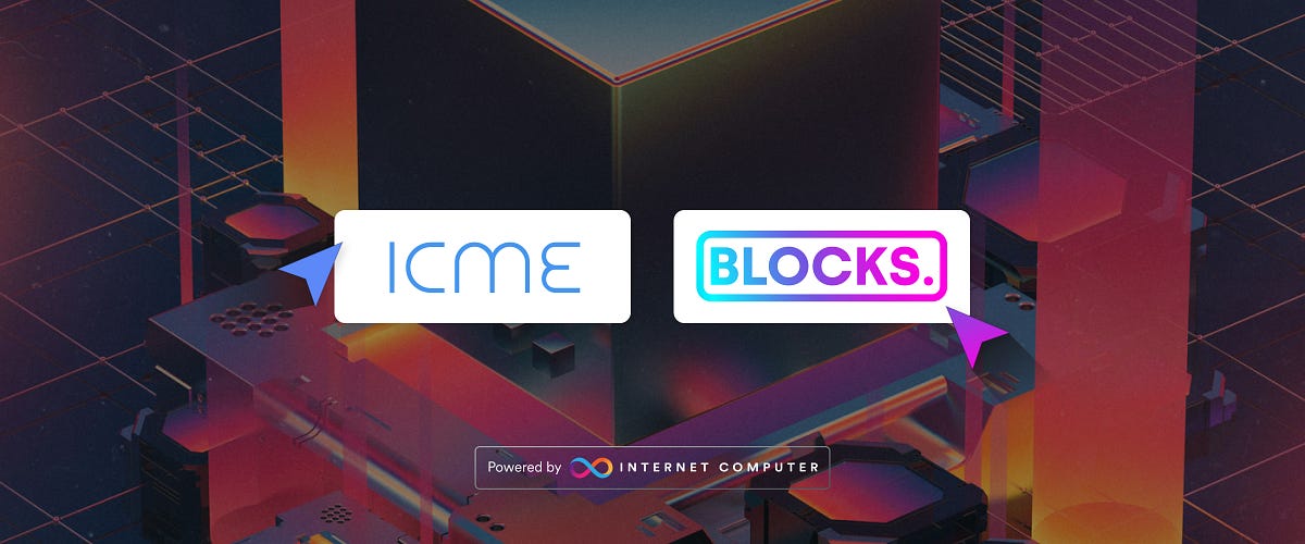 dfinity's tweet card. ICME and Blocks make it easier to develop Web3 projects and dapps using canister smart contracts.