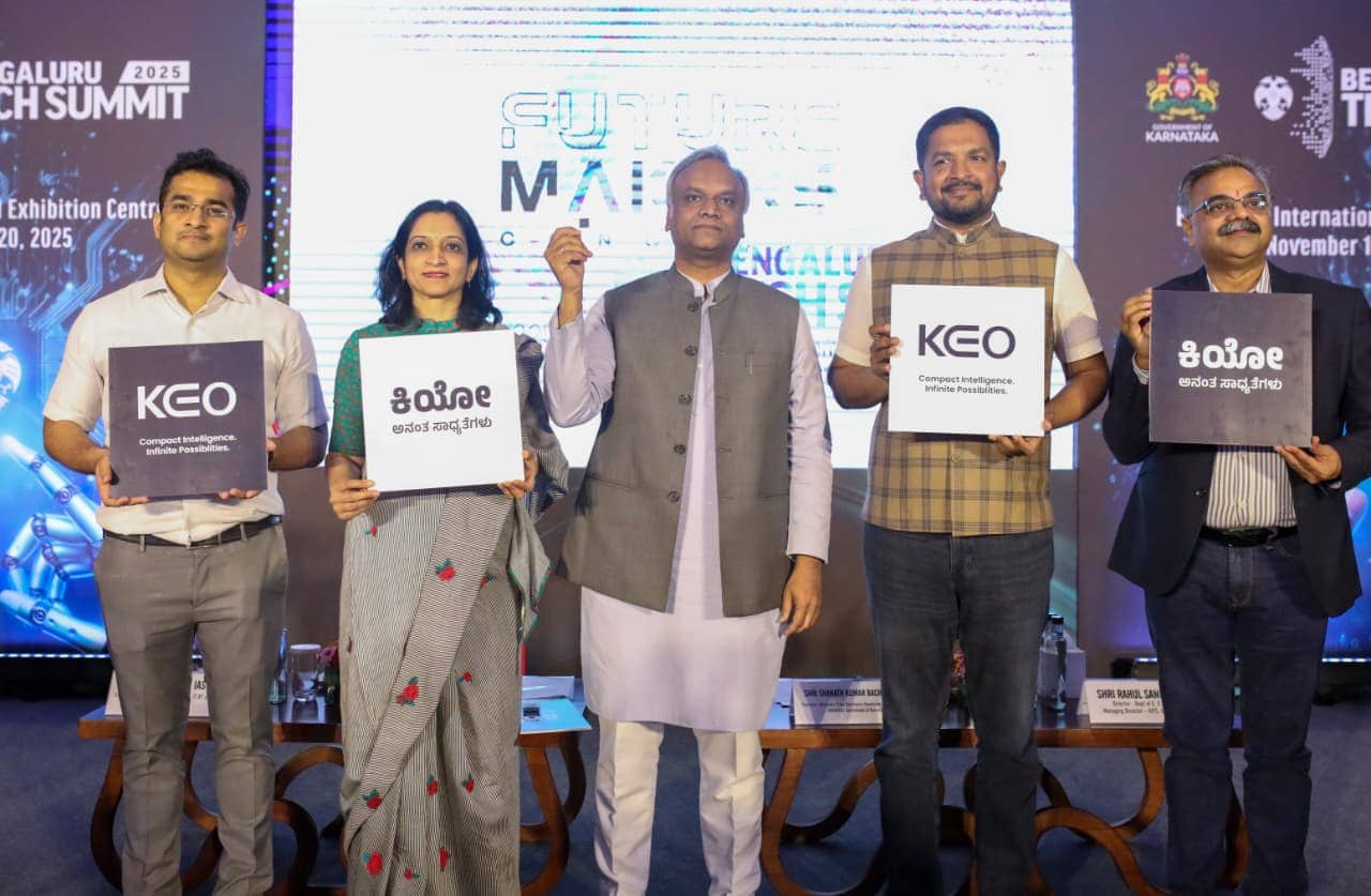 anantmahajan1's tweet card. KEO device will be formally unveiled by Karnataka Chief Minister Siddaramaiah during the inaugural ceremony of the Bengaluru Tech Summit on November 18