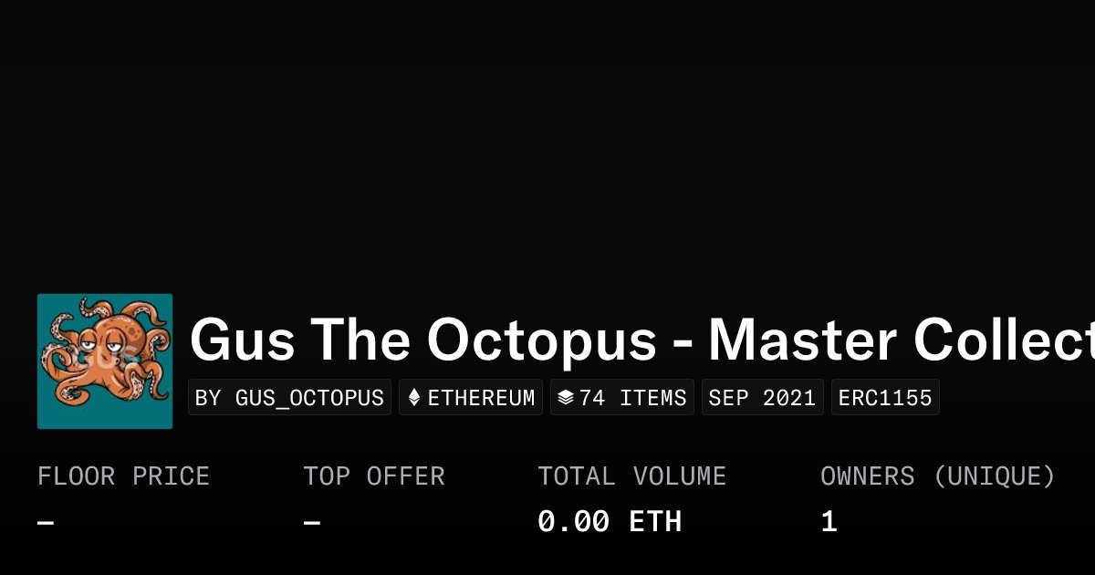 adrisketch's tweet card. Gus The Octopus - Master Collection - Collection | OpenSea