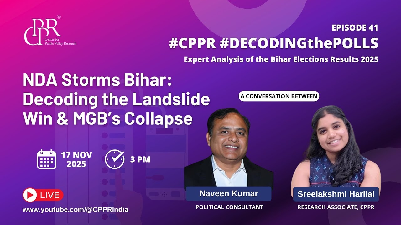 CPPRIndia's tweet card. EP 41 | NDA Storms Bihar: Decoding the Landslide Win & MGB’s Collapse...
