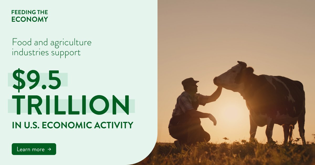 CornRefiners's tweet card. America’s food and agriculture sectors are responsible for over $9.5 trillion – or about 20% – of the country’s economic activity. Learn more.