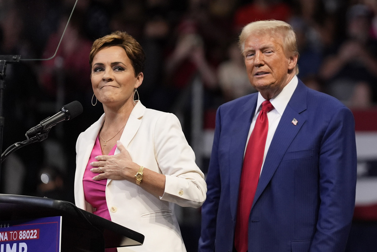 GregJKrieg's tweet card. Polls show Donald Trump is running neck-and-neck with Kamala Harris in the state but Lake has fallen significantly behind Democratic Rep. Ruben Gallego. (Her AI modeling says otherwise.)