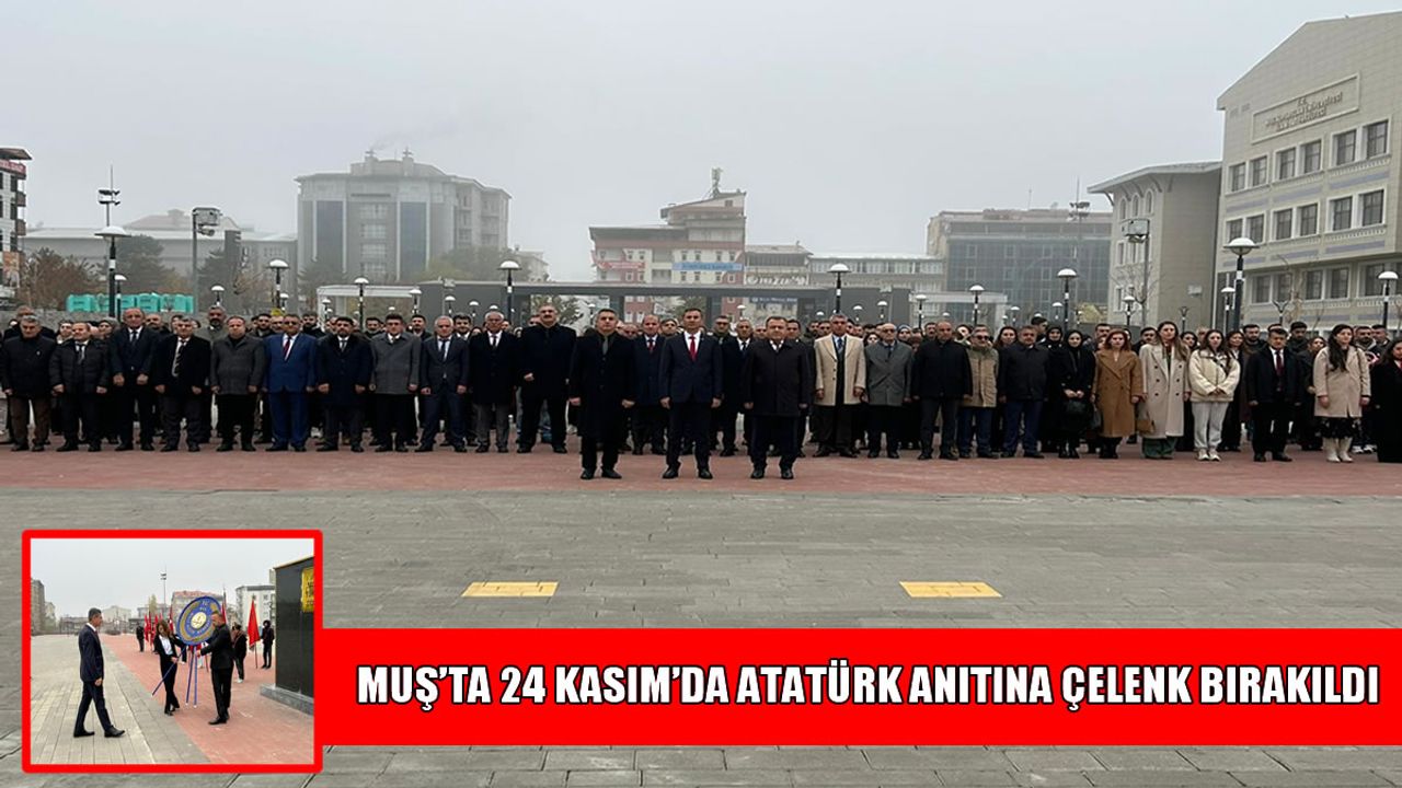 haber49's tweet card. Muş’ta 24 Kasım Öğretmenler Günü için Kent Meydanı’nda çelenk sunma töreni düzenlendi. İl Milli Eğitim Müdürü Abdulkadir Altay, Atatürk Anıtı’na çelenk sundu.