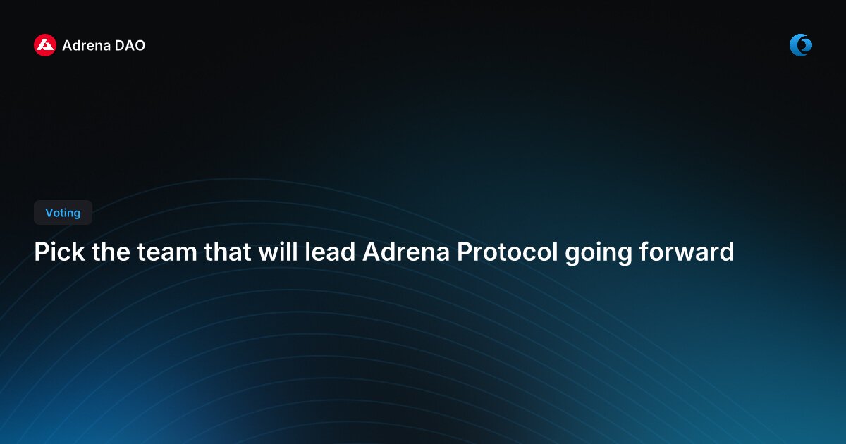 AdrenaProtocol's tweet card. Check out this AdrenaDAO proposal on Realms.