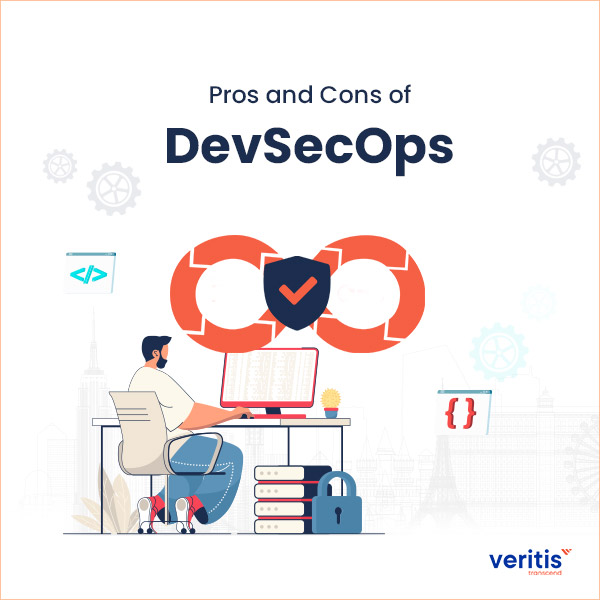 Veritis_Group's tweet card. Explore the pros and cons of DevSecOps. Learn how it enhances security and collaboration while addressing challenges in implementation and scaling.