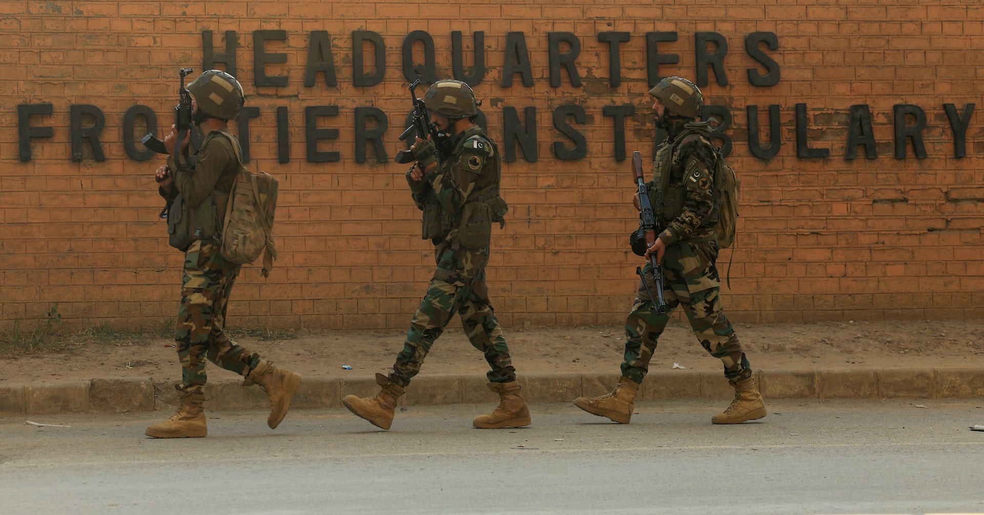 amritabhinder's tweet card. Three suicide bombers targeted the headquarters of a Pakistani paramilitary force on Monday, killing three personnel and wounding at least five, authorities said.