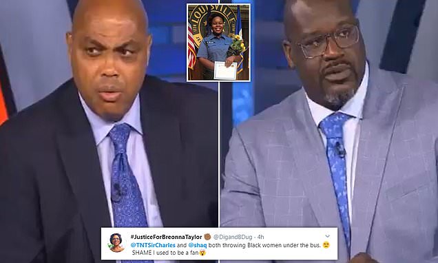 RealCandaceO's tweet card. Charles Barkley and Shaquille O'Neal came under fire after they both said that Breonna Taylor's death is not comparable to the death of George Floyd while speaking ahead of an NBA game last night.