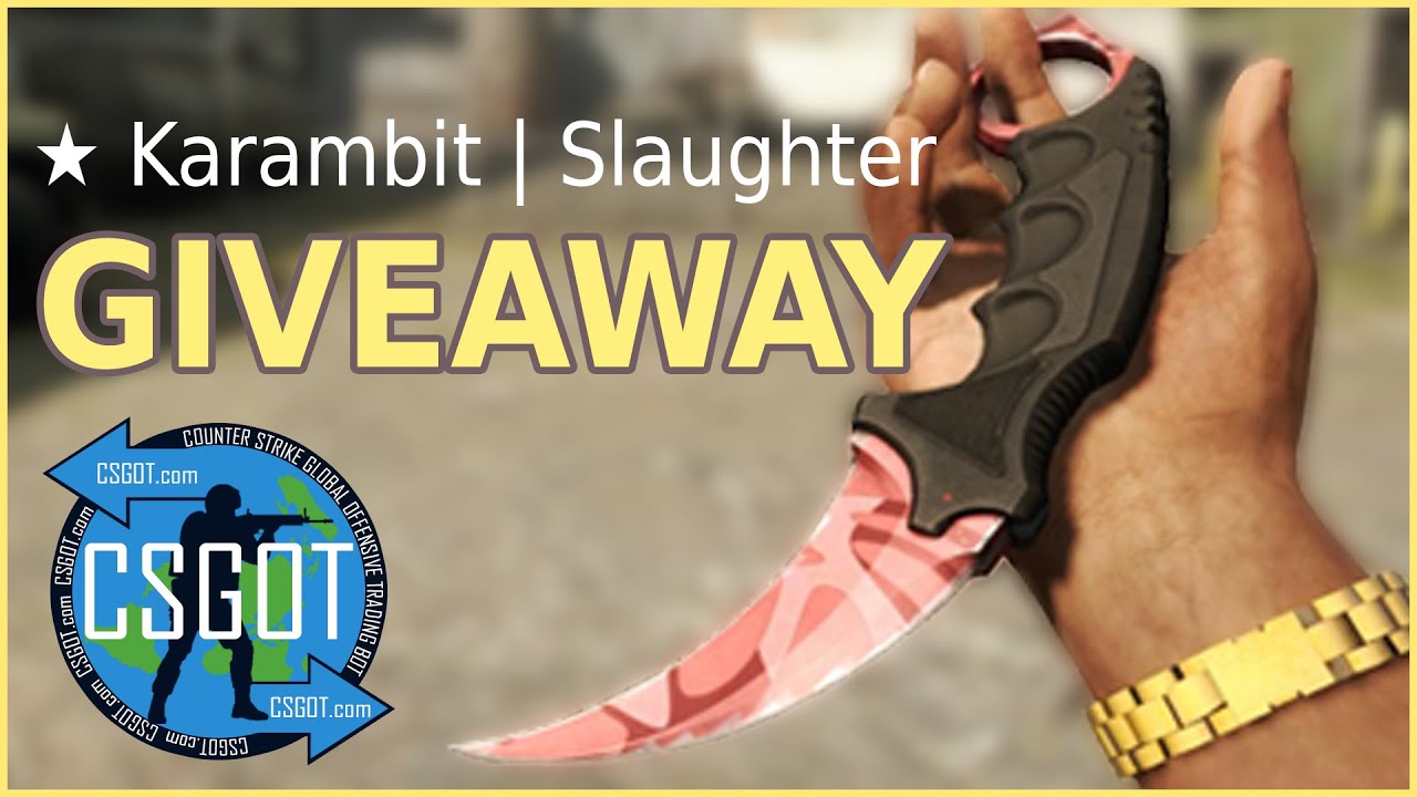 CSGOTcom's tweet card. CSGO Giveaway ★ Karambit | Slaughter (Factory New) by CSGOT.com