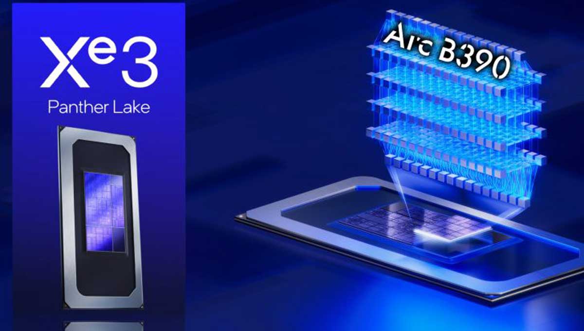 HardwareCooking's tweet card. Les premières fuites autour de l’iGPU Intel Arc B390 dévoilent un bond générationnel spectaculaire pour la future architecture graphique Intel Xe3. Intégrée aux processeurs Panther Lake gravés en 18A...