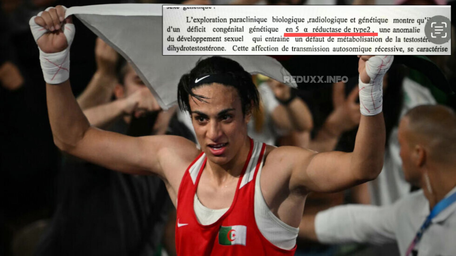 CYBERNETRJ's tweet card. A shocking new development has emerged in the case of Algerian boxer Imane Khelif after a French journalist reportedly gained access to a damning medical report revealing Khelif has “testicles.” The...