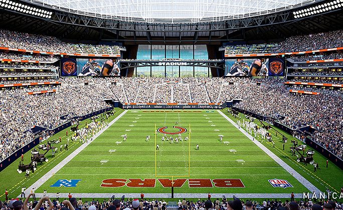 ENRnews's tweet card. The Chicago Bears are seeking $855.2 million in public funding to cover the cost of infrastructure for a proposed new stadium in Arlington Heights, Ill.. 