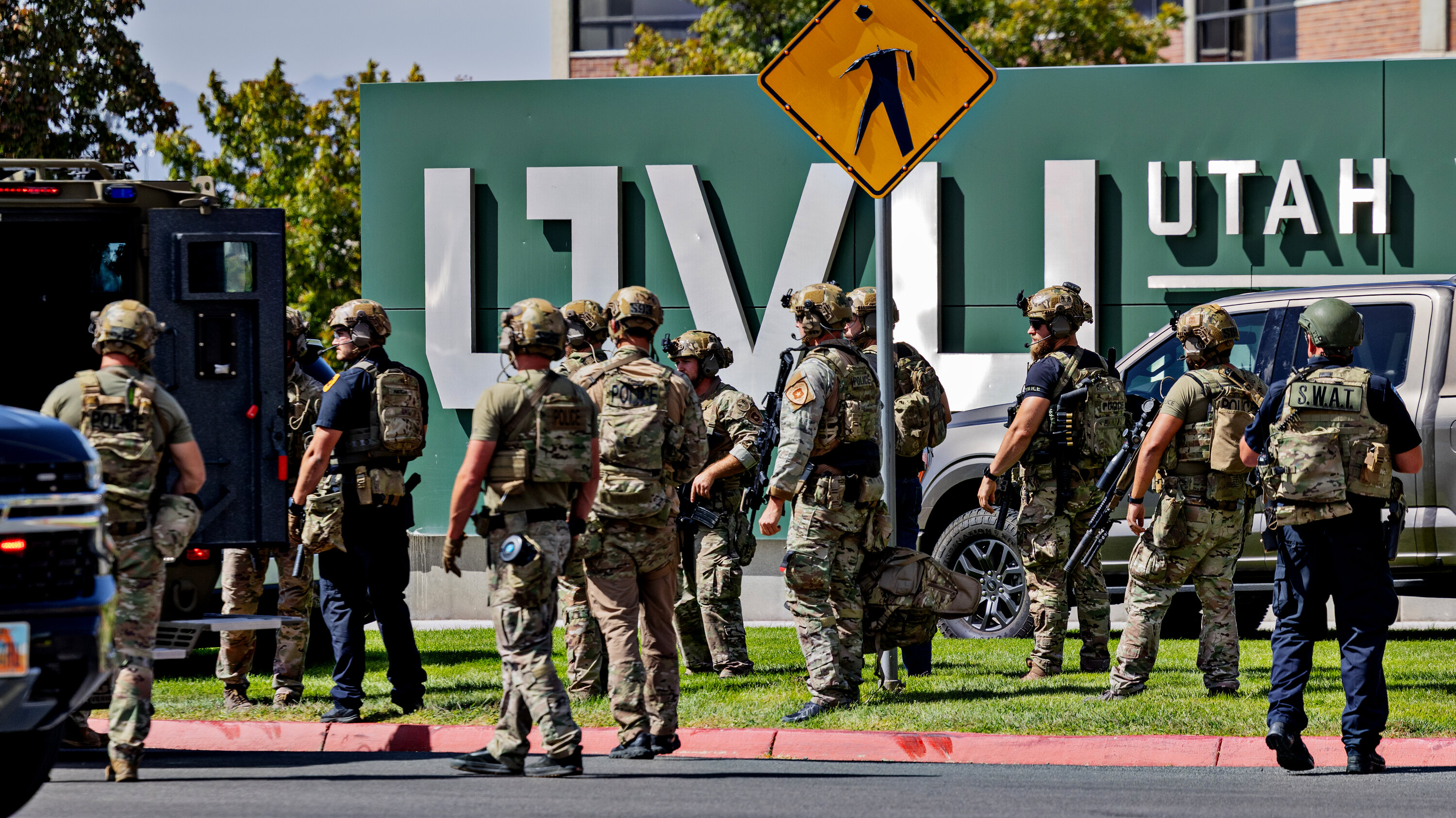 nytimes's tweet card. Mr. Kirk, a close ally of President Trump, was shot while speaking at Utah Valley University. The authorities were still searching for the shooter, with no one in custody.