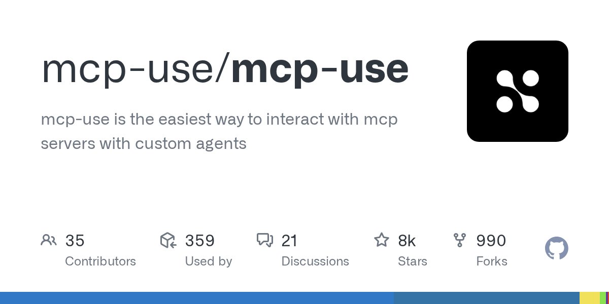 Carlos_A_Wong's tweet card. mcp-use is the easiest way to interact with mcp servers with custom agents - mcp-use/mcp-use