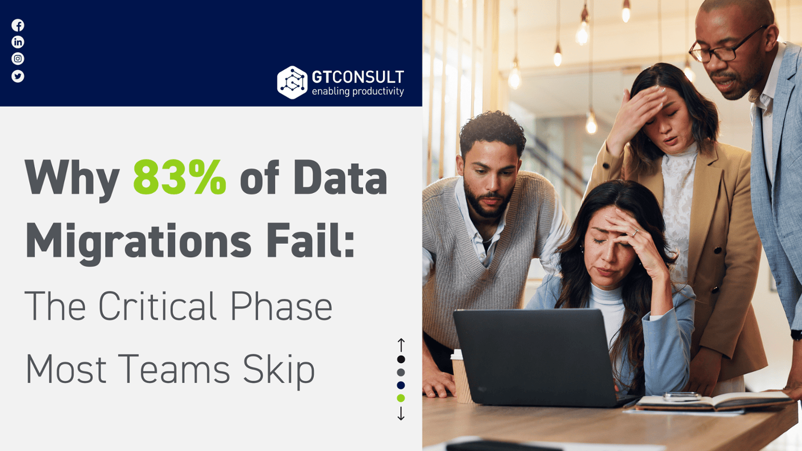 GT_consult's tweet card. Most SharePoint migrations fail before they start because teams skip the assessment phase. Know your data, users, structure, and goals first to avoid chaos, poor adoption, and wasted money. Assess...