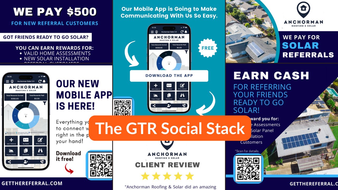 GetTheReferral's tweet card. Plug-n-play, fully branded social media graphics designed to promote your company's mobile app and referral program online with ease. Check it out!
