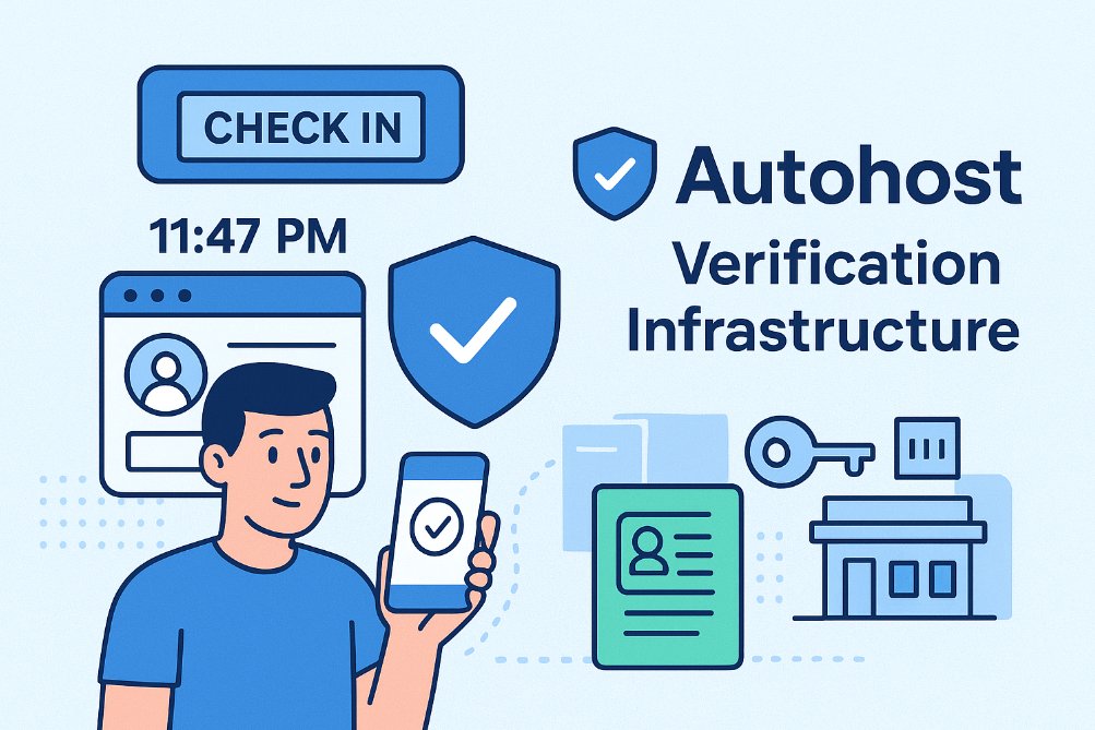autohost_app's tweet card. A technical deep-dive into the architecture that's helping hospitality platforms reduce chargebacks by 80% while maintaining 95%+ verification completion rates