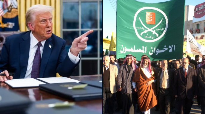LatestGLobenews's tweet card. President Donald Trump announced Sunday that his administration is preparing to formally classify the Muslim Brotherhood as a foreign terrorist organization