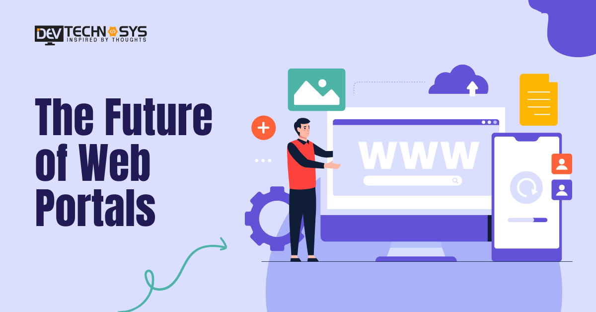 DevTechnosys's tweet card. Discover key trends and innovations shaping the future of web portals in 2025, from AI integration to user-centric design and digital transformation.