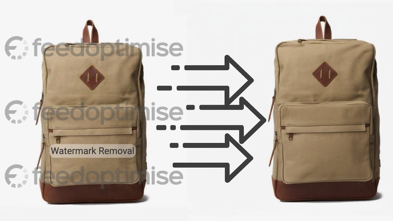 feedoptimise's tweet card. How to remove watermarks from images in Google shopping product feed.