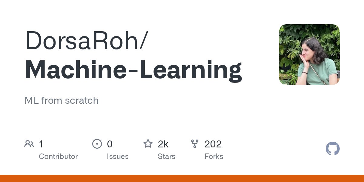 dorsa_rohani's tweet card. ML from scratch. Contribute to DorsaRoh/Machine-Learning development by creating an account on GitHub.