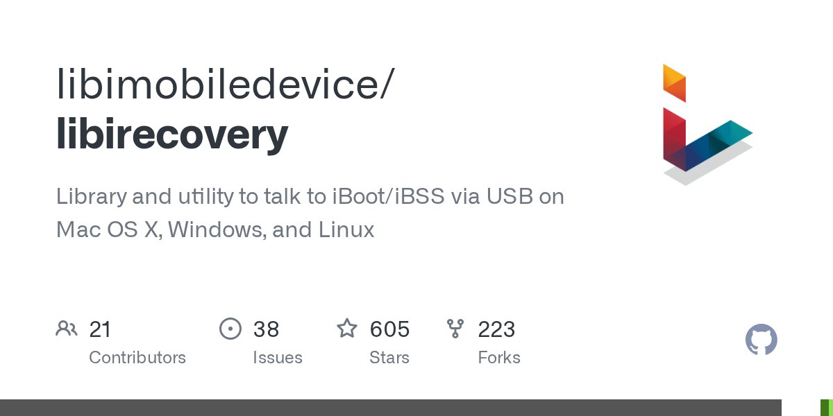 onejailbreak_'s tweet card. Library and utility to talk to iBoot/iBSS via USB on Mac OS X, Windows, and Linux - libimobiledevice/libirecovery