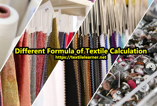 TextileLearner's tweet card. Textile production calculation formulas such as spinning (blowroom, carding, combing, ringframe), weaving (winding, warping, sizing) and dyeing.