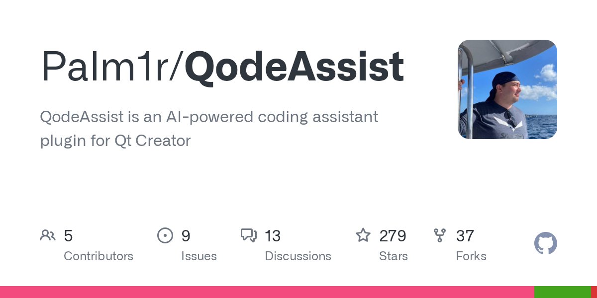 Palm1ro's tweet card. QodeAssist is an AI-powered coding assistant plugin for Qt Creator - Palm1r/QodeAssist