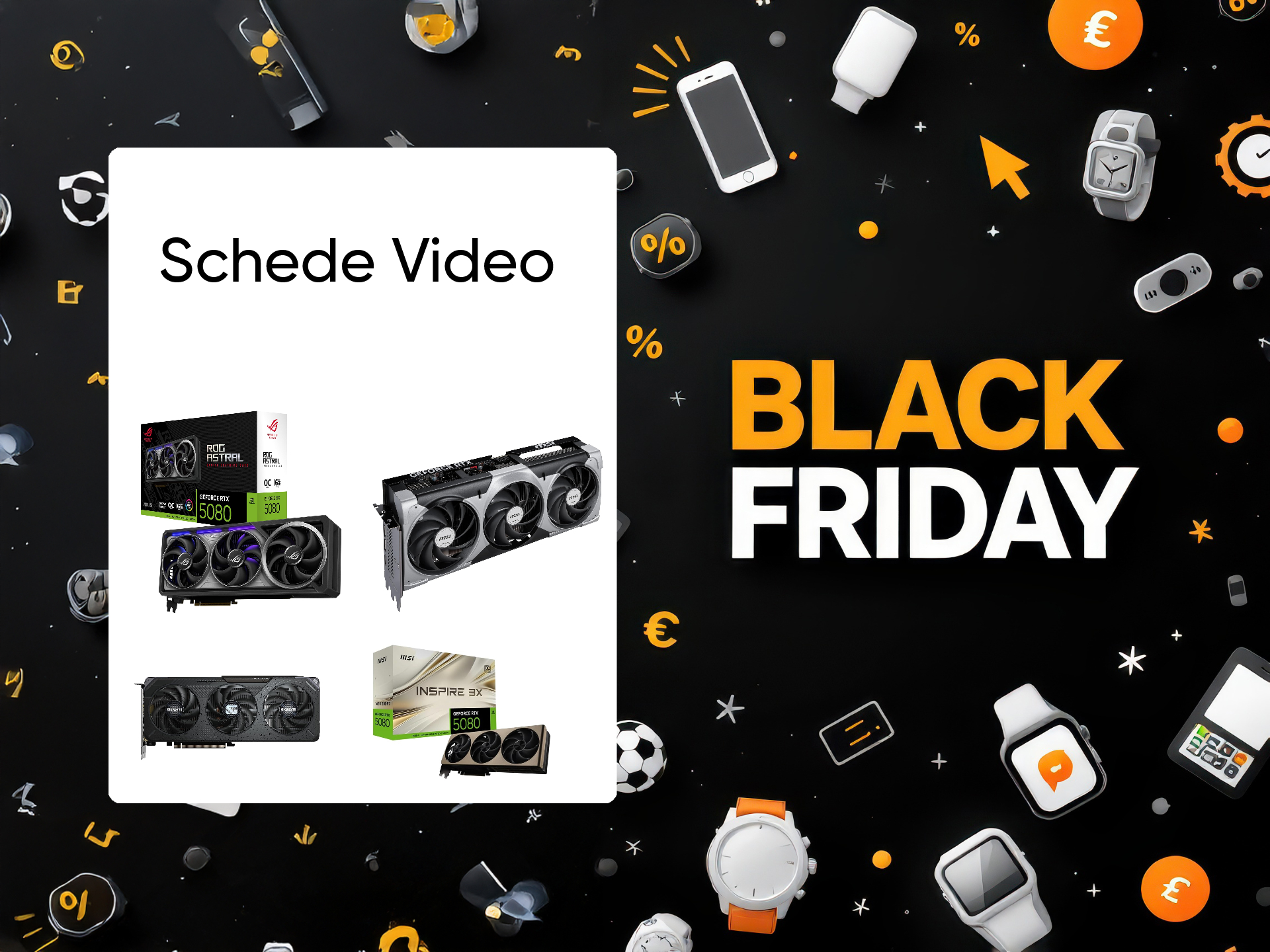 TuttoTechNet's tweet card. Ecco le migliori schede video che potete acquistare oggi su Amazon in occasione del Black Friday, dalla fascia bassa a quella enthusiast.