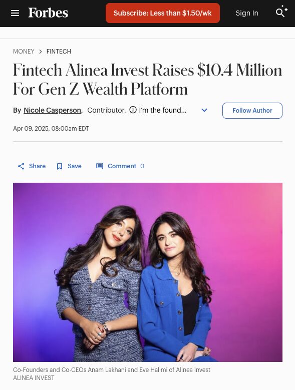 kb_isomorphIQ's tweet card. EXCLUSIVE: Alinea Invest just raised a $10.4M Series A, grew revenue 6x in a year, and hit 1 million users—92% of them women, 70% Gen Z. Their secret? 📲 Founder-led marketing 💡 AI-powered persona...