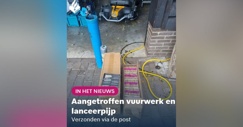 Politie vindt vuurwerkpakketten en lanceerpijp in Barneveld