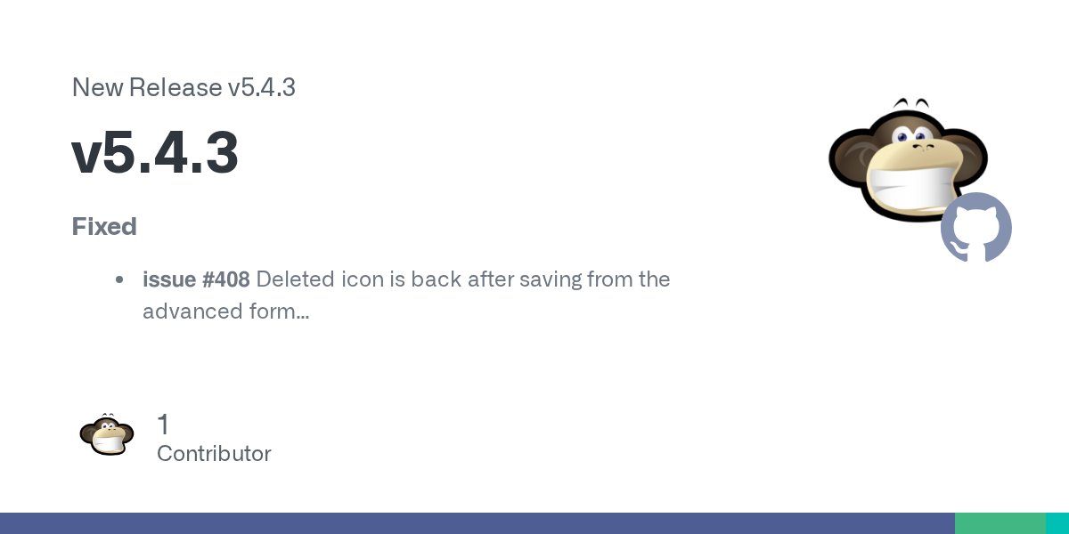 TwoFAuth's tweet card. Fixed issue #408 Deleted icon is back after saving from the advanced form issue #417 Login page does not load after v5.4.1 update issue #418 Opening of the footer menu submits the advanced form is...