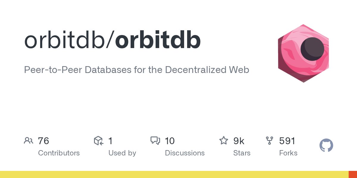 orbit_db's tweet card. Peer-to-Peer Databases for the Decentralized Web. Contribute to orbitdb/orbitdb development by creating an account on GitHub.