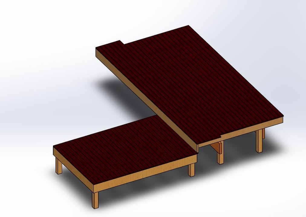 PolytechDesigns's tweet card. Solidworks trial design and analysis of my rear deck Here are some solidworks snippets of the rear deck of my property. Just wanted to do a quick check after laying out the work in an assembly...