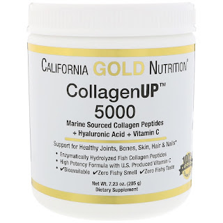 kyu_lo's tweet card. A California Gold Nutrition, Collagen UP 5000, Marine Sourced Collagen Peptides + Hyaluronic Acid + Vitamin C, 7.23 oz (205 g) az egyi...