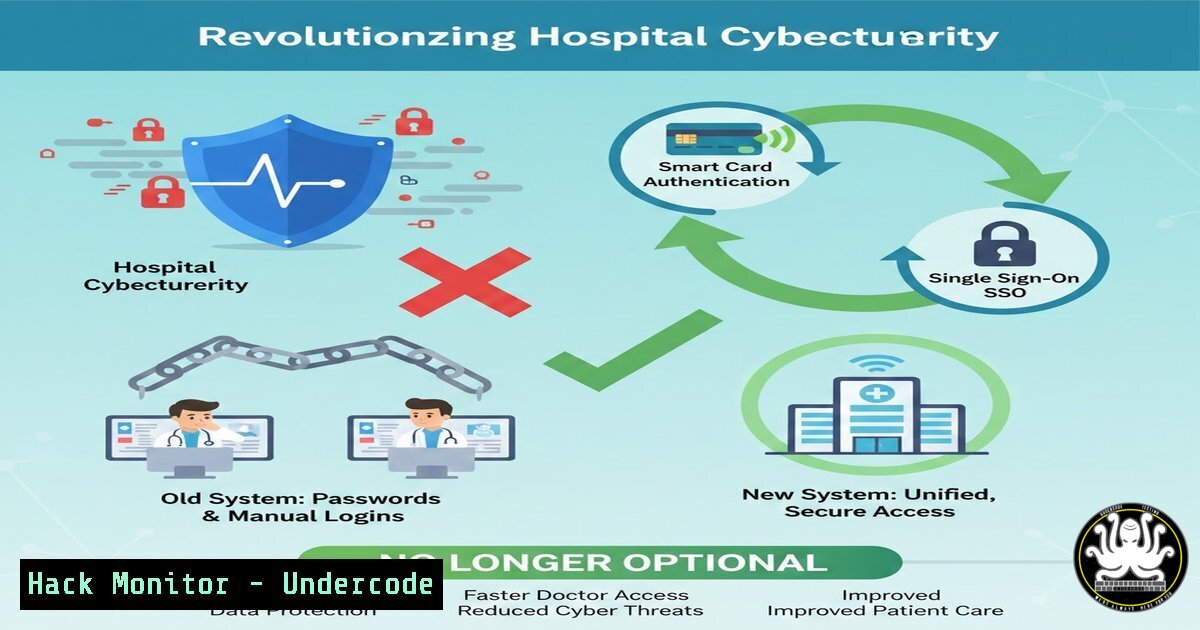 UndercodeUpdate's tweet card. Revolutionizing Hospital Cybersecurity: Why Smart Cards and SSO Are No Longer Optional - "Undercode Testing": Monitor hackers like a pro. Get real-time