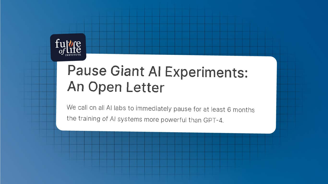 FLI_org's tweet card. We call on all AI labs to immediately pause for at least 6 months the training of AI systems more powerful than GPT-4.