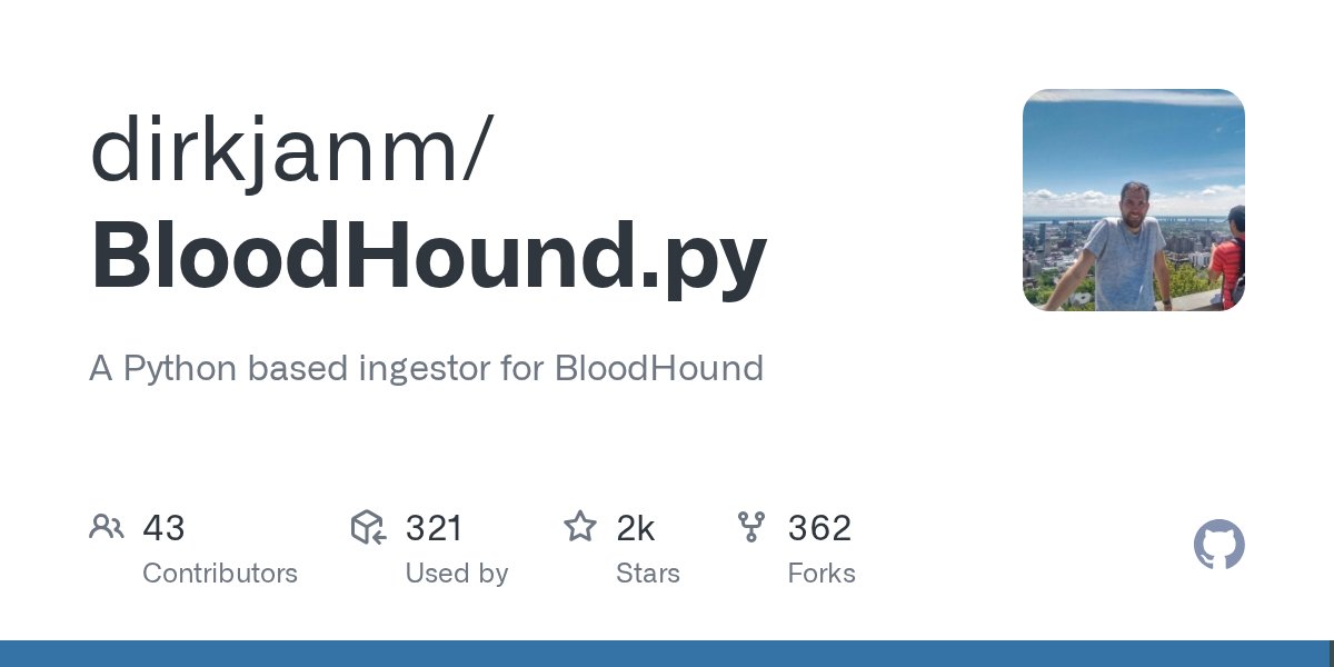_dirkjan's tweet card. A Python based ingestor for BloodHound. Contribute to dirkjanm/BloodHound.py development by creating an account on GitHub.