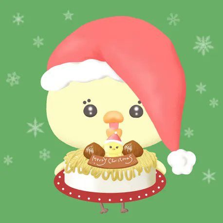 jewelrycherry's tweet card. Wearing a Santa hat, Piyoko is all set for Christmas! Would you like to enjoy Christmas with Piyoko? #Christmas