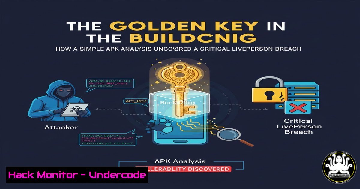 UndercodeUpdate's tweet card. The Golden Key in the BuildConfig: How a Simple APK Analysis Uncovered a Critical LivePerson Breach - "Undercode Testing": Monitor hackers like a pro. Get