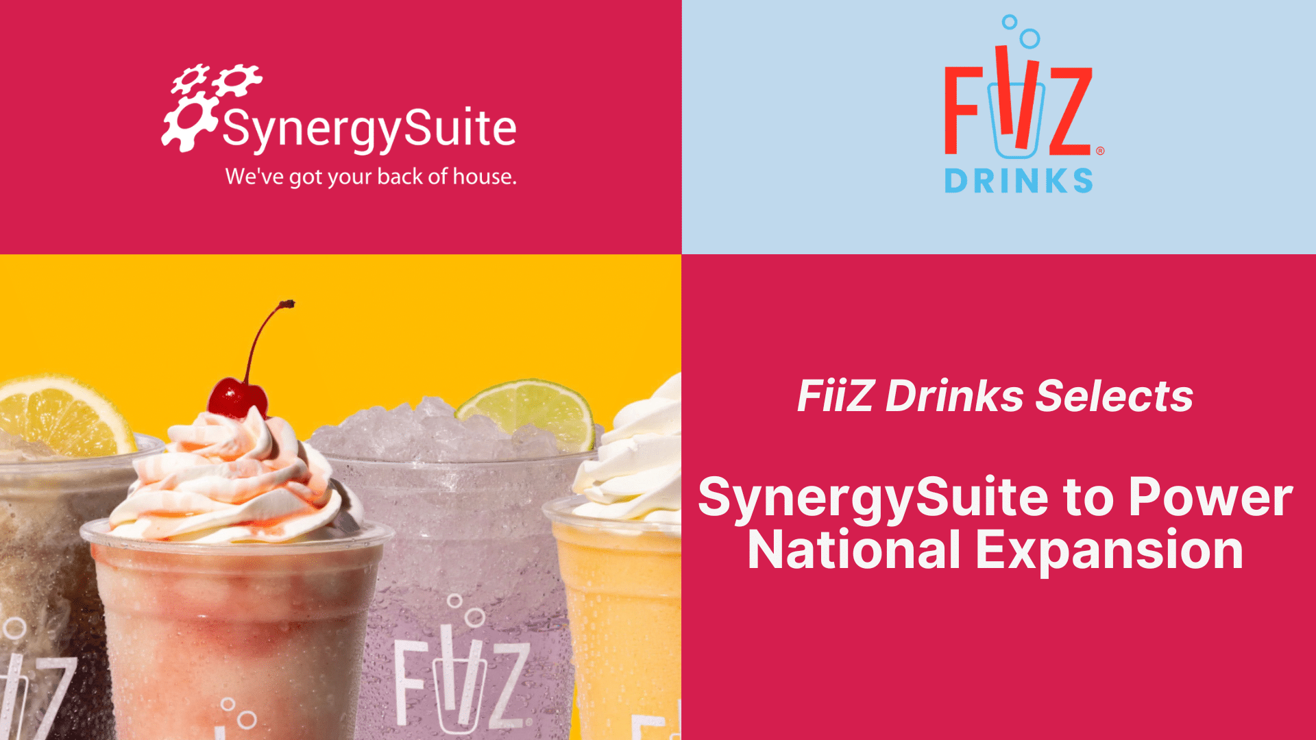 SynergySuite's tweet card. FiiZ Drinks, the nation's largest and fastest-growing specialty soda and snack shop franchise, has partnered with SynergySuite as its AI-powered back-of-house technology solution to streamline...