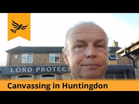 HuntsLibDem's tweet card. After canvassing in Huntingdon