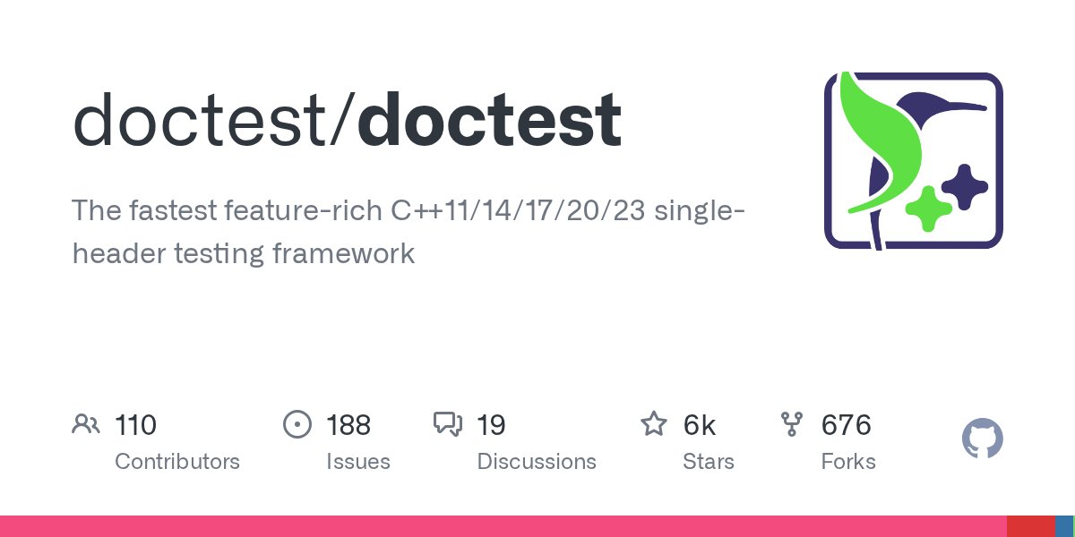 firozkhxn_'s tweet card. The fastest feature-rich C++11/14/17/20/23 single-header testing framework - doctest/doctest