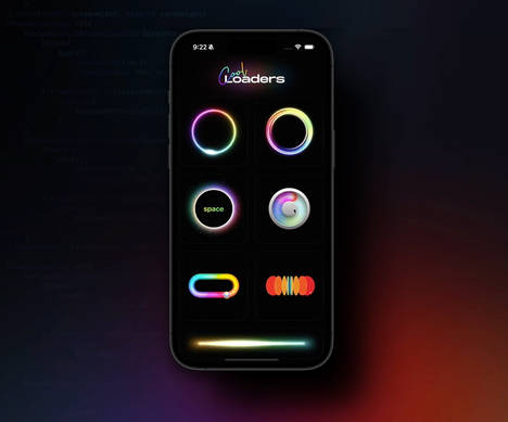 iosexample's tweet card. cool-loaders-swiftui is a SwiftUI project that showcases a collection of loaders, all directly created using SwiftUI without relying on Lottie Files or SVG.