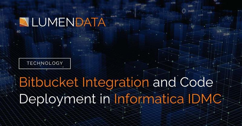 LumenData's tweet card. Learn how to integrate Bitbucket with Informatica IDMC and deploy code using Git workflows. Step-by-step guide by LumenData experts
