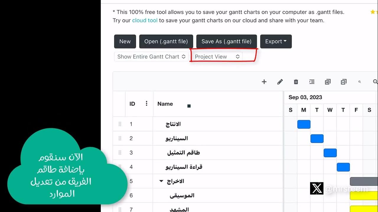 pclab44's tweet card. ganttproject مشروع التقنية الرقمية 3 للصف الثالث الثانوي