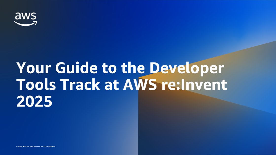 WhatsNewWithAWS's tweet card. AWS re:Invent 2025 is just around the corner, and if you’re a developer looking to level up your skills, the Developer Tool (DVT) track has an incredible lineup waiting for you. From CI/CD pipelines...