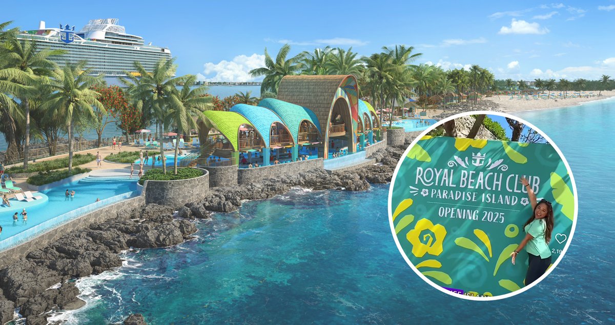 theRCLblog's tweet card. Royal Caribbean is preparing to unveil its brand-new Royal Beach Club Paradise Island next month, and we just received a sneak peek of the new resort on...