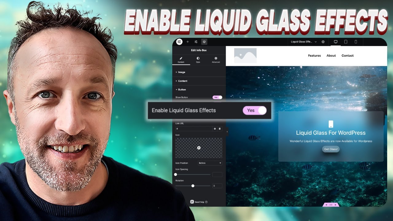 EssentialAddons's tweet card. How to add a Liquid Glass Effect to WordPress