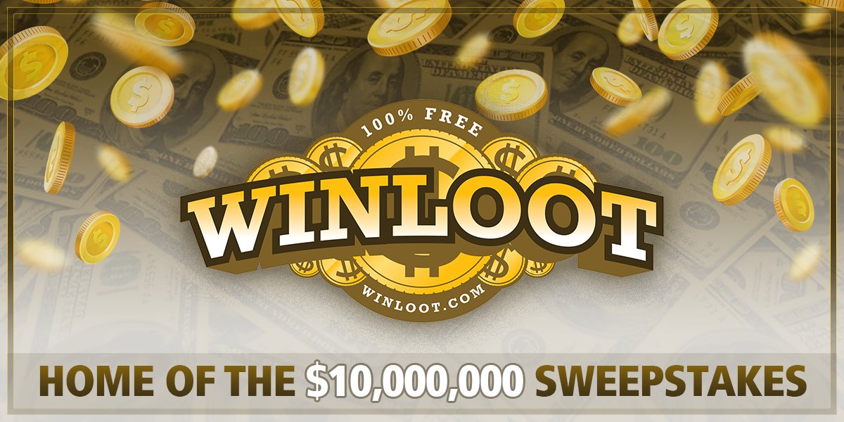 ycombs1's tweet card. Play the Winloot.com sweepstakes. It's a 100% free sweepstakes. Play for a chance to win prizes of up to $1,000,000 cash! Guaranteed winner every day!