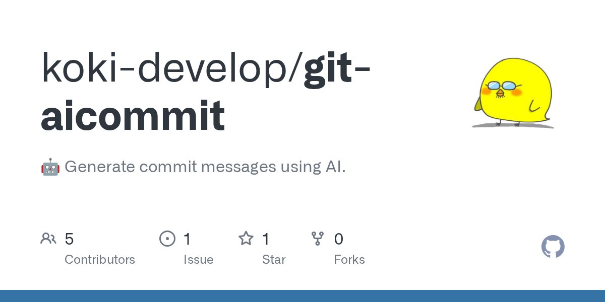 koki_develop's tweet card. 🤖 Generate commit messages using AI. Contribute to koki-develop/git-aicommit development by creating an account on GitHub.